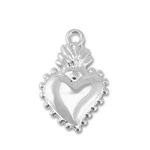 Bedels metaal hart Silver