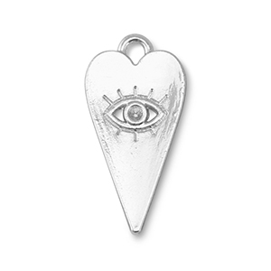 Bedels metaal hart alziend oog Silver