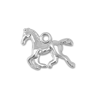 Bedels metaal rennend paard Silver