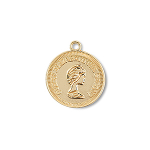 Bedels metaal rond met koningin Elisabeth Gold