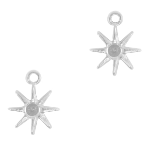 Roestvrij stalen (RVS) Stainless steel bedels ster Silver