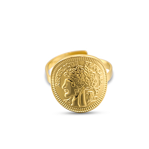 Roestvrij stalen (RVS) Stainless steel ringen munt Gold