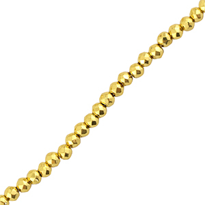 Top Facet kralen 2mm rond Metallic gold