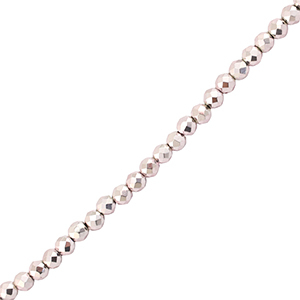 Top Facet kralen 2mm rond Metallic light pink