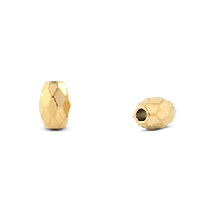 Roestvrij stalen (RVS) Stainless steel kralen facet ovaal Gold