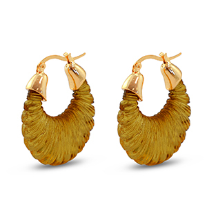 Trendy resin oorbellen ovaal Gold-transparent golden brown