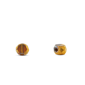Glaskralen irregular Yellow transparent-gold