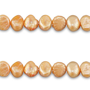 Zoetwaterparels nugget ovaal Peach-orange
