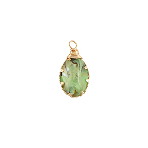 Resin hangers met imitatie schelp ovaal Gold-ocean green
