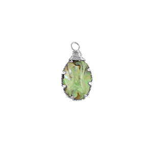 Resin hangers met imitatie schelp ovaal Silver-ocean green