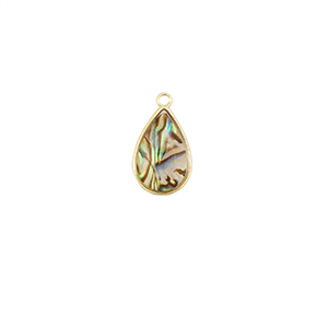 Resin hangers met imitatie schelp ovaal Gold-taupe