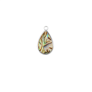 Resin hangers met imitatie schelp ovaal Silver-taupe