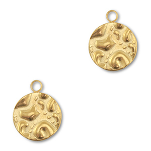 Roestvrij stalen (RVS) stainless steel bedels rond Gold