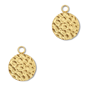 Roestvrij stalen (RVS) stainless steel bedels rond Gold