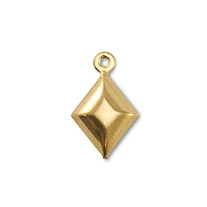 Roestvrij stalen (RVS) stainless steel bedels ruit Gold