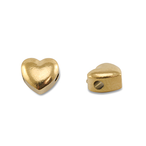 Roestvrij stalen (RVS) stainless steel kralen hart Gold