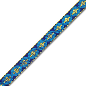 Lint met tekst rond met kruis Blue-gold