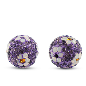 Bohemian kralen rond Dark purple-white