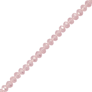 Top Facet kralen 6x4mm disc Light pink