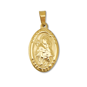 Roestvrij stalen (RVS) Stainless steel hangers ovaal "Saint Joseph" Gold