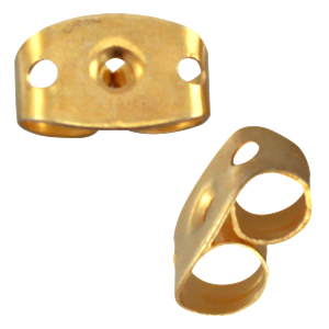 Metalen DQ oorbel stoppers Goud (nikkelvrij)