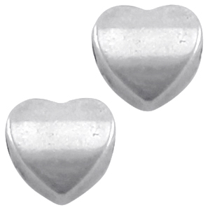 DQ metaal hart 8mm Antiek zilver (nikkelvrij)