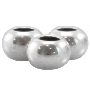 DQ metaal ball 6x4mm Antiek zilver (nikkelvrij)