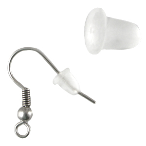 Oorbel stopper rubber (excl. oorhanger) Transparant