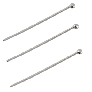 DQ metaal nietstift met bolletje 25mm Antiek zilver (nikkelvrij)