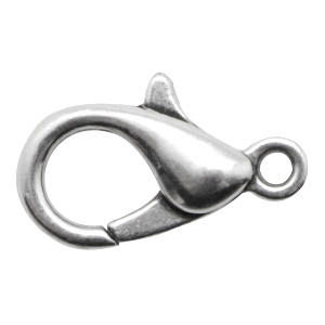 Onderdelen DQ metaal karabijnslot 10mm Antiek zilver (nikkelvrij)