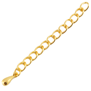 DQ metaal verlengketting Goud (nikkelvrij)