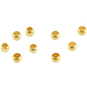 DQ metaal knijpkralen 3.0mm Goud (nikkelvrij)