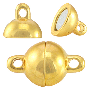 DQ metaal magneetslot ball 8mm Goud (nikkelvrij)