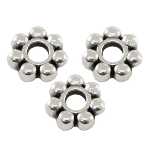 DQ metaal kraal spacer Bali ring 6mm Antiek zilver (nikkelvrij)