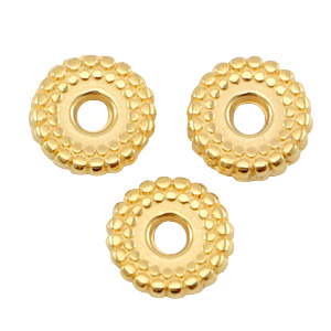 DQ metalen kraal disc 8mm deco Goud (nikkelvrij)