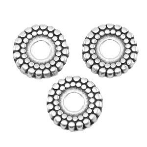 DQ metalen kraal disc 8mm deco Antiek zilver (nikkelvrij)