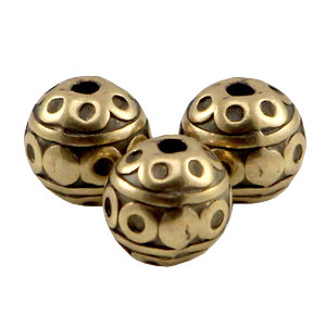 DQ metalen kraal 8mm deco Antiek brons (nikkelvrij)