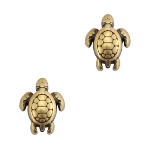 Kralen DQ metaal schildpad Antiek brons (nikkelvrij)