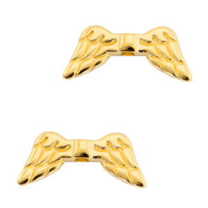 Kralen DQ metaal angel wings Goud (nikkelvrij)