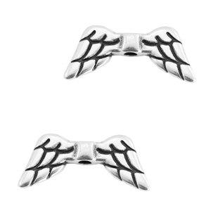 Kralen DQ metaal angel wings Antiek zilver (nikkelvrij)