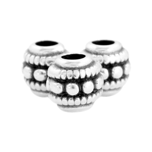 Kralen DQ metaal deco 6mm Antiek zilver (nikkelvrij)