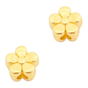 Kralen DQ metaal bloem 4mm Goud (nikkelvrij)