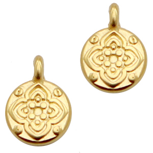 Bedels DQ metaal  bloem 7mm Goud (nikkelvrij)