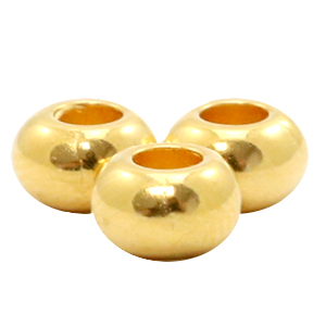 Kralen DQ metaal 6mm Goud (nikkelvrij)