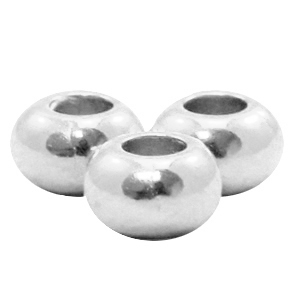 Kralen DQ metaal 6mm Antiek zilver (nikkelvrij)