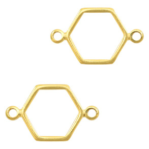 Bedels DQ metaal tussenstuk hexagon Goud (nikkelvrij)