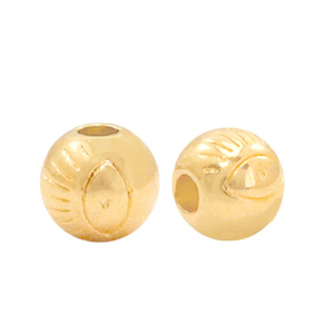 Kralen DQ metaal met oog 6mm Goud (nikkelvrij)