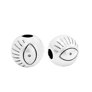 Kralen DQ metaal met oog 6mm Antiek zilver (nikkelvrij)