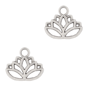Bedels DQ metaal lotus Antiek zilver (nikkelvrij)
