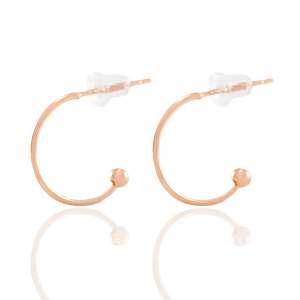 Onderdelen DQ metaal creolen 15mm Ros&eacute; goud (nikkelvrij)